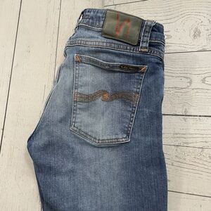 Nudie Jeans Co. Men's W30 x L32 Blue Skinny Lin Medium Wash 5-Pocket Denim Jeans
